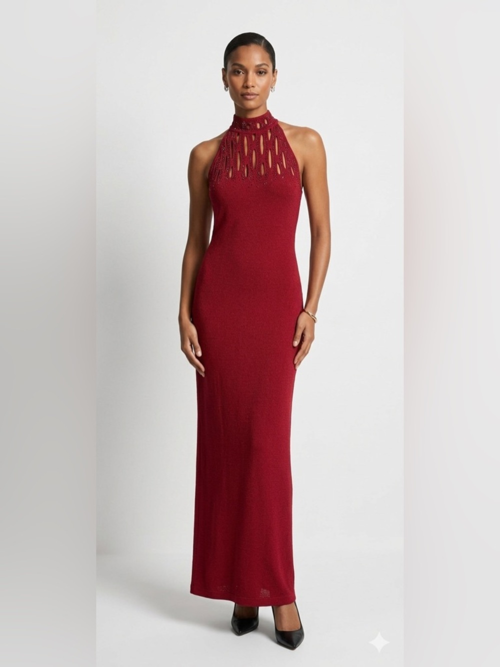 St. John Evening Halter-neck Long Dress